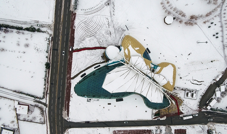 Selçuklu’da kartpostallık kar manzarası